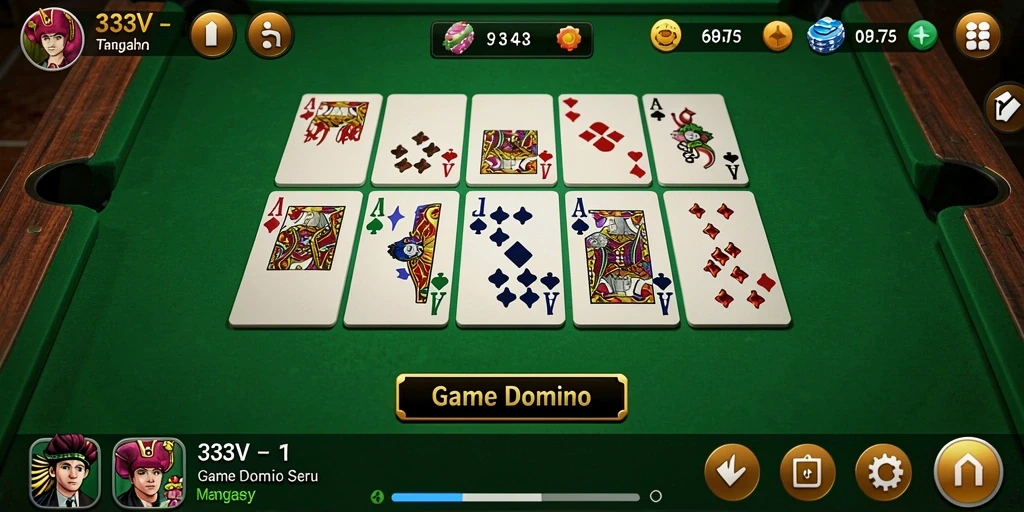 Tampilan menarik gameplay domino di 333V yang seru dan menantang.