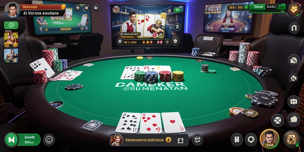 Screenshot gameplay menarik dari 3446 dengan aksi Poker yang seru.