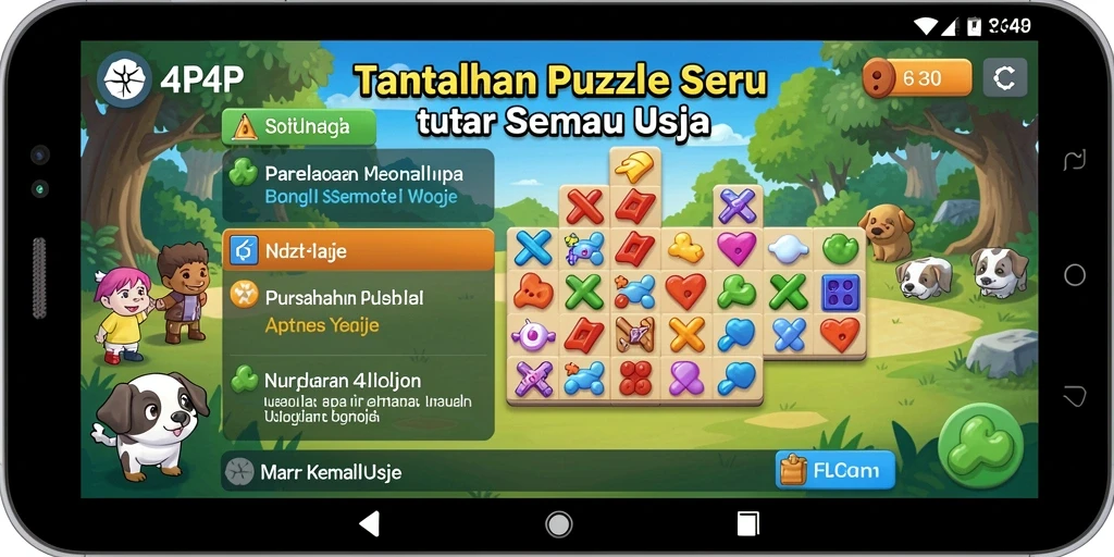 Tampilan menawan dari gameplay 4P4P penuh tantangan puzzle.
