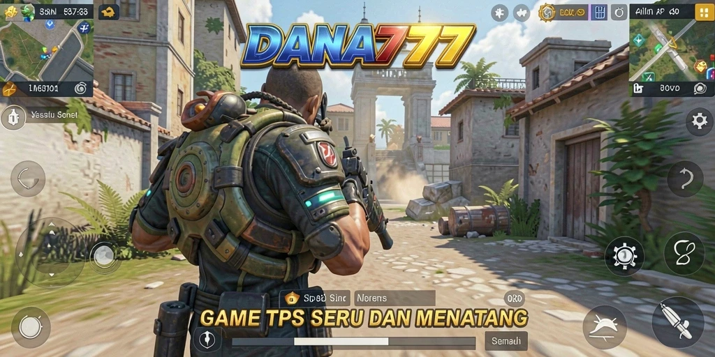 Screenshot gameplay DANA777 menampilkan pertarungan seru dalam aksi TPS.