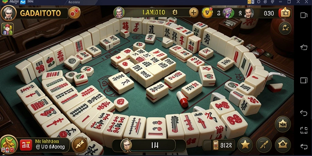Gameplay GADAITOTO yang menegangkan dalam permainan Mahjong.