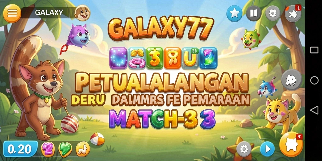 Tampilan menarik dan penuh warna dari gameplay GALAXY77.