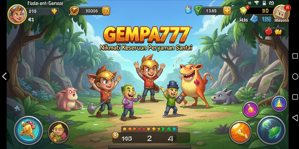 Screenshot menunjukkan gameplay seru dan penuh warna dari GEMPA777.