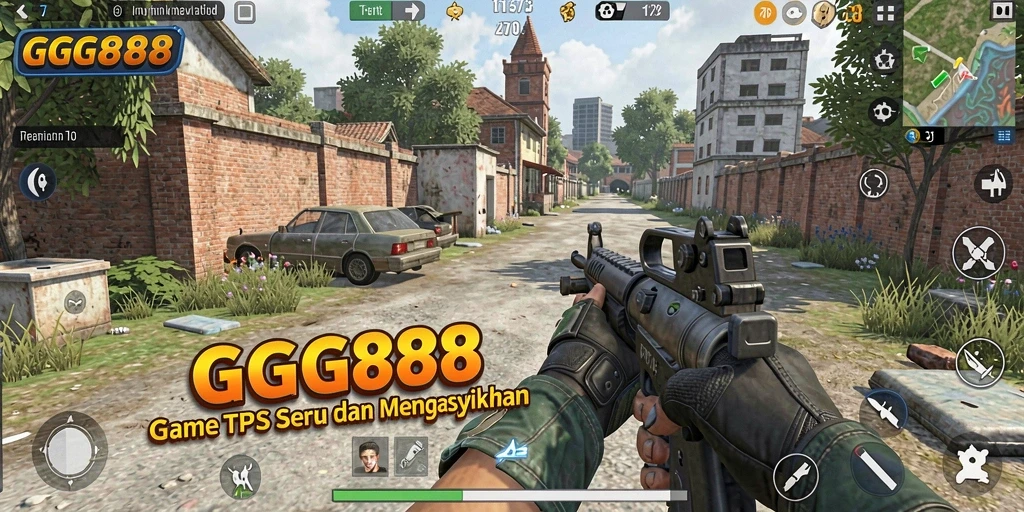 Screenshot dari GGG888 yang menunjukkan aksi gameplay TPS yang seru.
