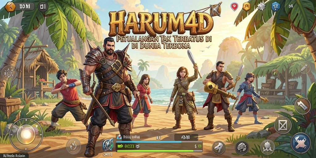Tangkapan layar gameplay HARUM4D dengan visual menawan di dunia terbuka.