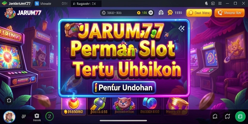 Tampilan gameplay menakjubkan dari JARUM77 dengan simbol slot yang berkilauan.