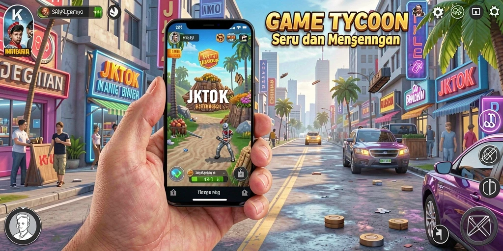 Tampilan menarik dari JKTOK dengan gameplay Tycoon yang mendebarkan.