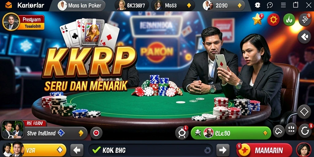 Tampilan gameplay Poker yang menegangkan di KKRP.