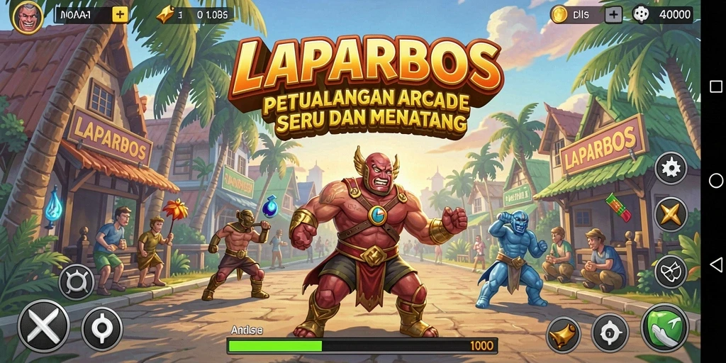 Tampilan gameplay seru LAPARBOS yang penuh aksi.