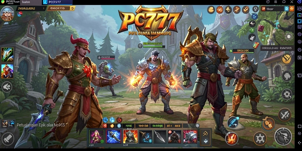 Tampilan menarik dari gameplay MMORPG PC777 yang penuh aksi.