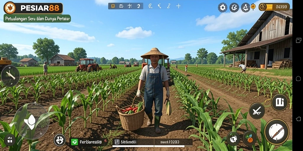 Screenshot menunjukkan gameplay seru PESIAR88 dalam pengelolaan pertanian.