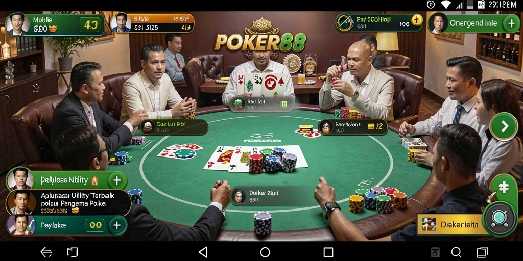 Tampilan menarik dari gameplay POKER88 yang dinamis.