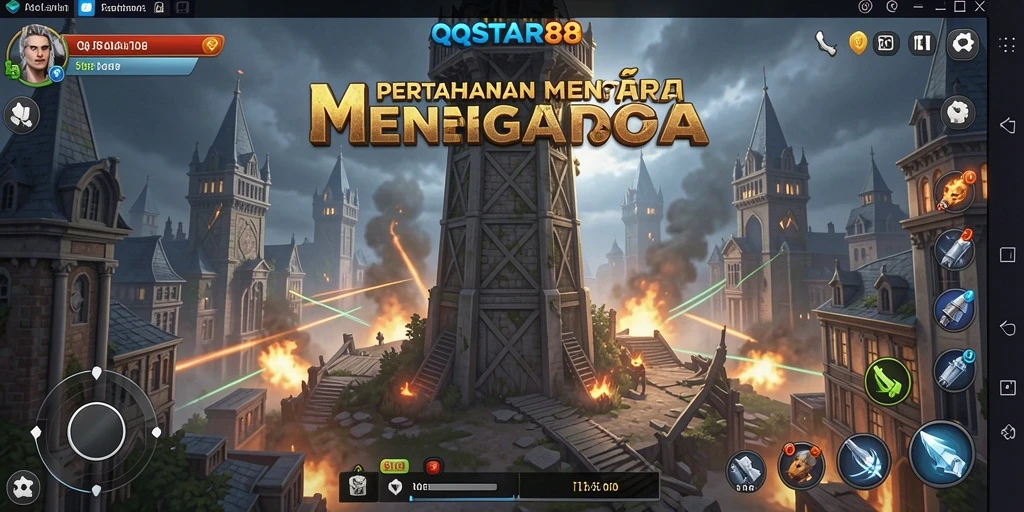 Tampilan gameplay QQSTAR88 yang mendebarkan saat membangun menara.