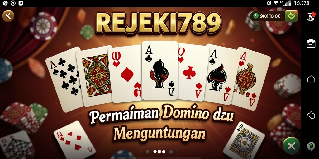 Screenshot REJEKI789 menunjukkan gameplay domino yang mendebarkan.