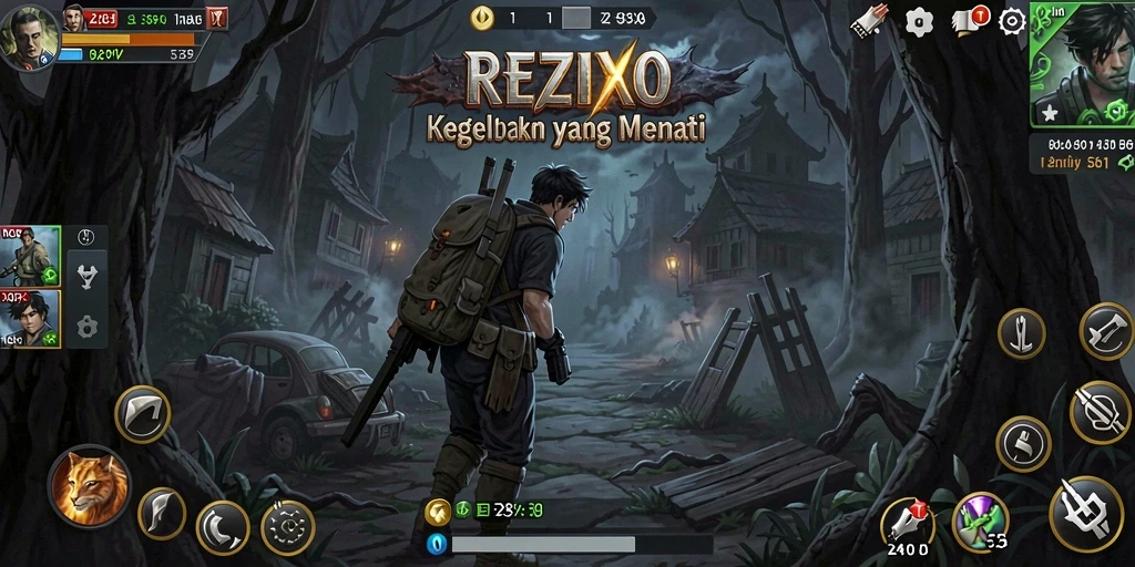 Tangkapan layar utama REZIXO yang menampilkan gameplay horor yang mendebarkan.