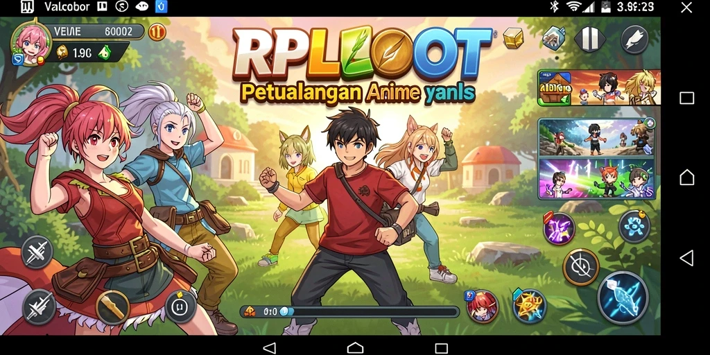 Screenshot gameplay RPLOOT yang menunjukkan aksi seru karakter Anime.