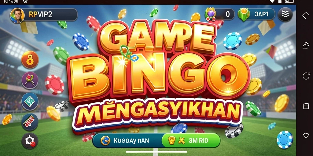 Screenshot RPVIP2 menunjukkan sesi permainan Bingo yang penuh warna dan seru.