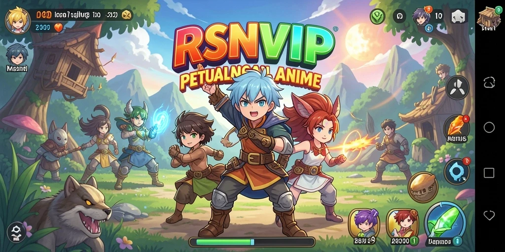 Tampilan gameplay RSNVIP yang menampilkan karakter Anime beraksi.
