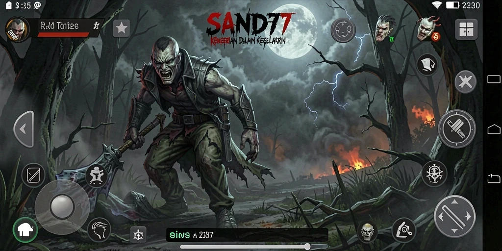 Gameplay SAND77 yang penuh ketegangan dan kengerian.