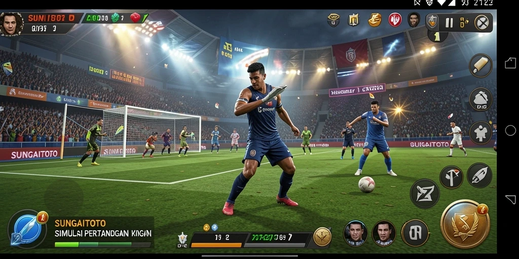 Screenshot gameplay SUNGAITOTO menampilkan aksi pertandingan yang seru.