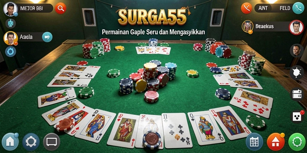 Tampilan gameplay Gaple yang mendebarkan dan interaktif.
