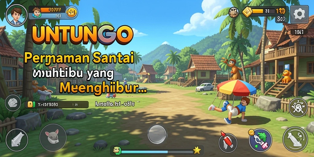 Tangkapan layar utama UNTUNGGO menampilkan aksi gameplay santai dan seru.
