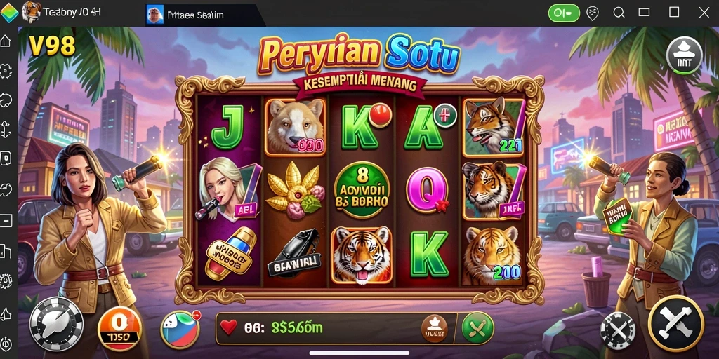 Tampilan gameplay seru V98 dengan grafis menawan dan fitur menarik.