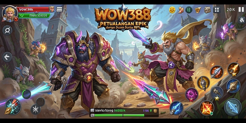 Tampilan gameplay WOW388 yang mendebarkan dalam petualangan RPG.