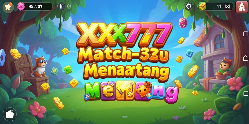 Screenshot XXX777 menampilkan gameplay yang seru dari game Match-3.